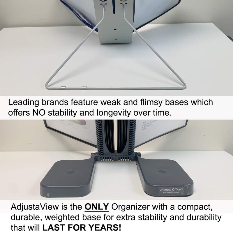 Ultimate Office AdjustaView 20-Pocket Desk Reference Organizer with Easy-Load Pockets and Compact Weighted Base for Stability (Colored Pockets) - Image 4